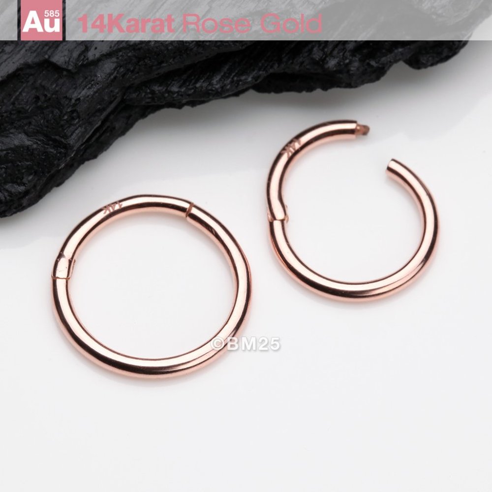 14 Karat Rose Gold Simple Seamless Clicker Ring